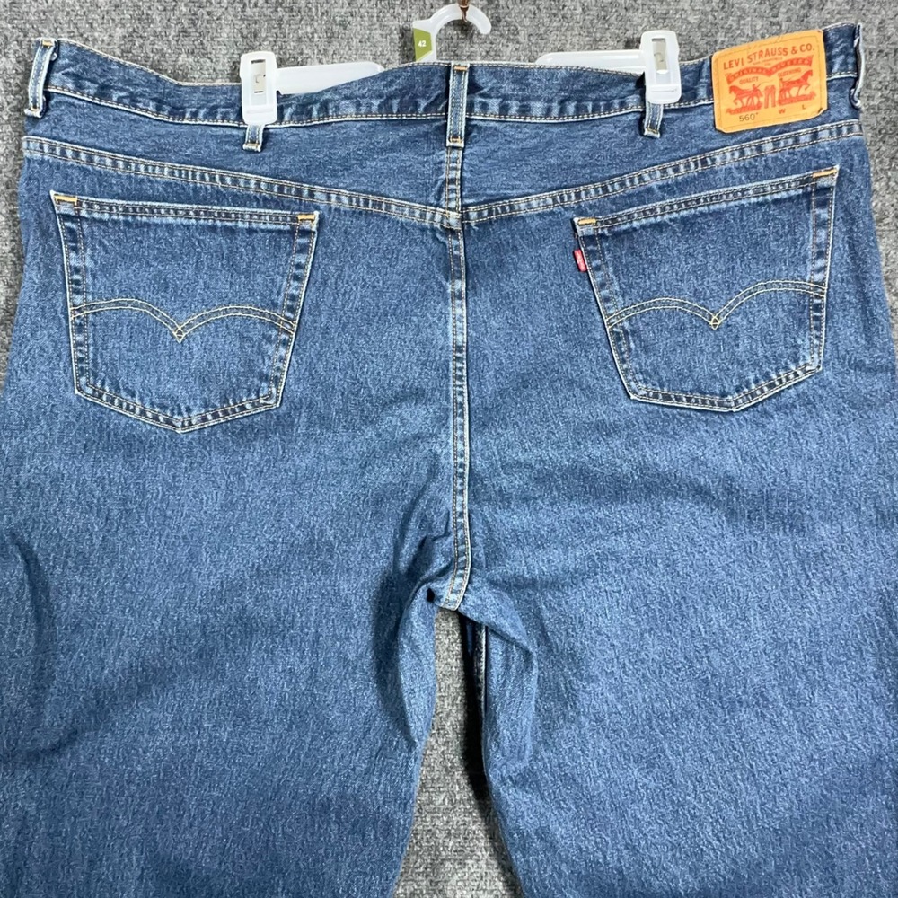 Levis 560 Comfort Fit Jeans Mens 52x30 Blue Denim Loose Tapered Leg 01560-4886 - Picture 7 of 14